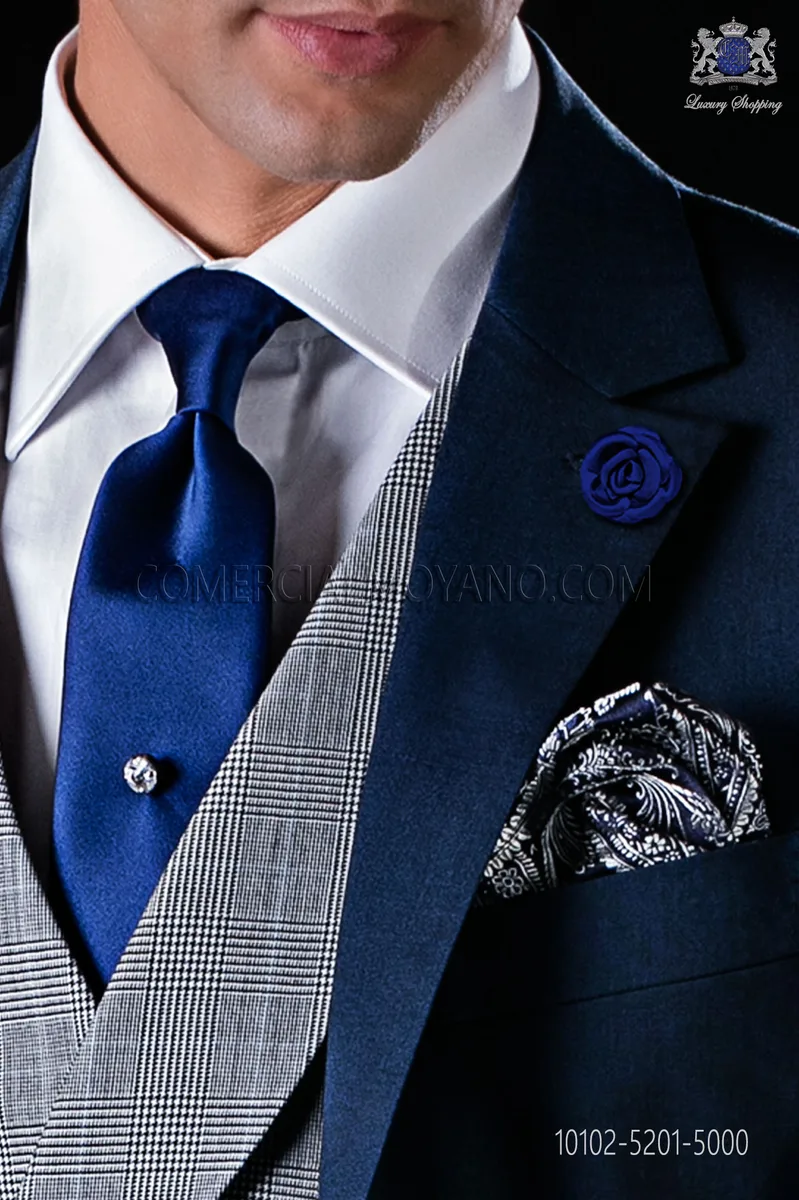 Midnight blue satin tie