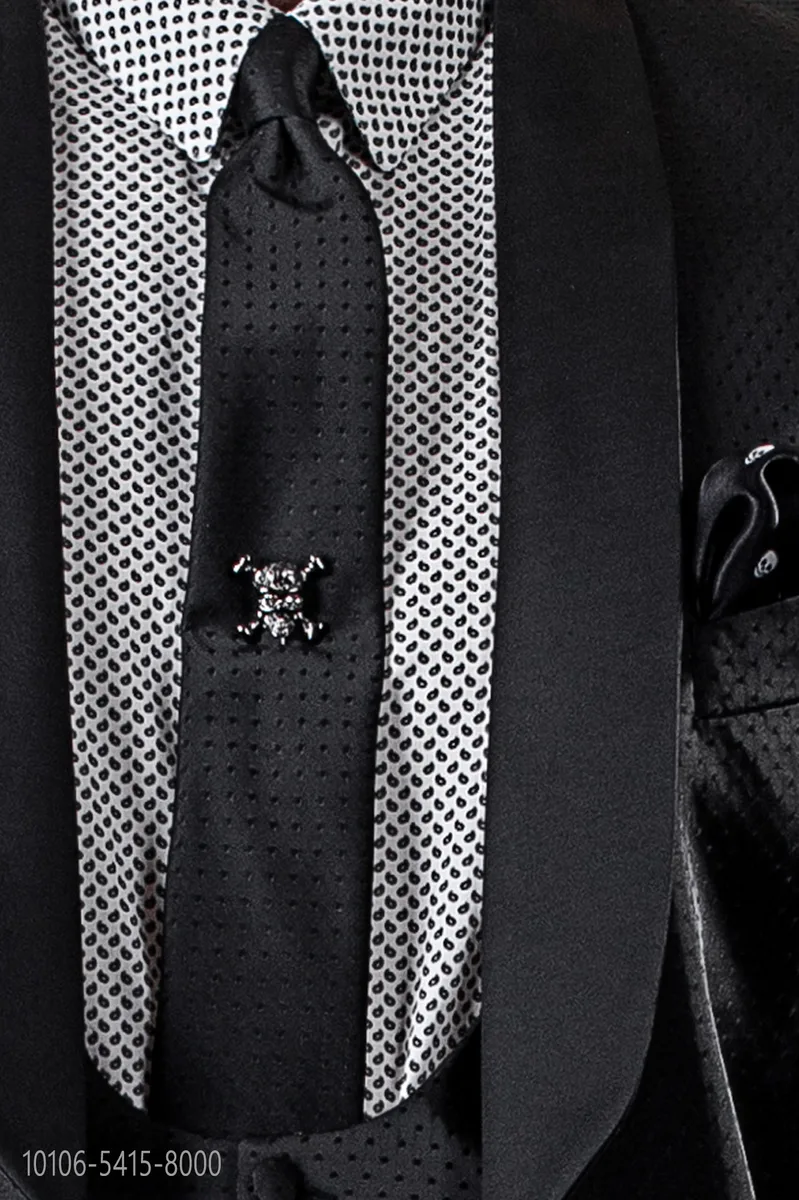 Krawatte schwarz mit Tupfen Design
