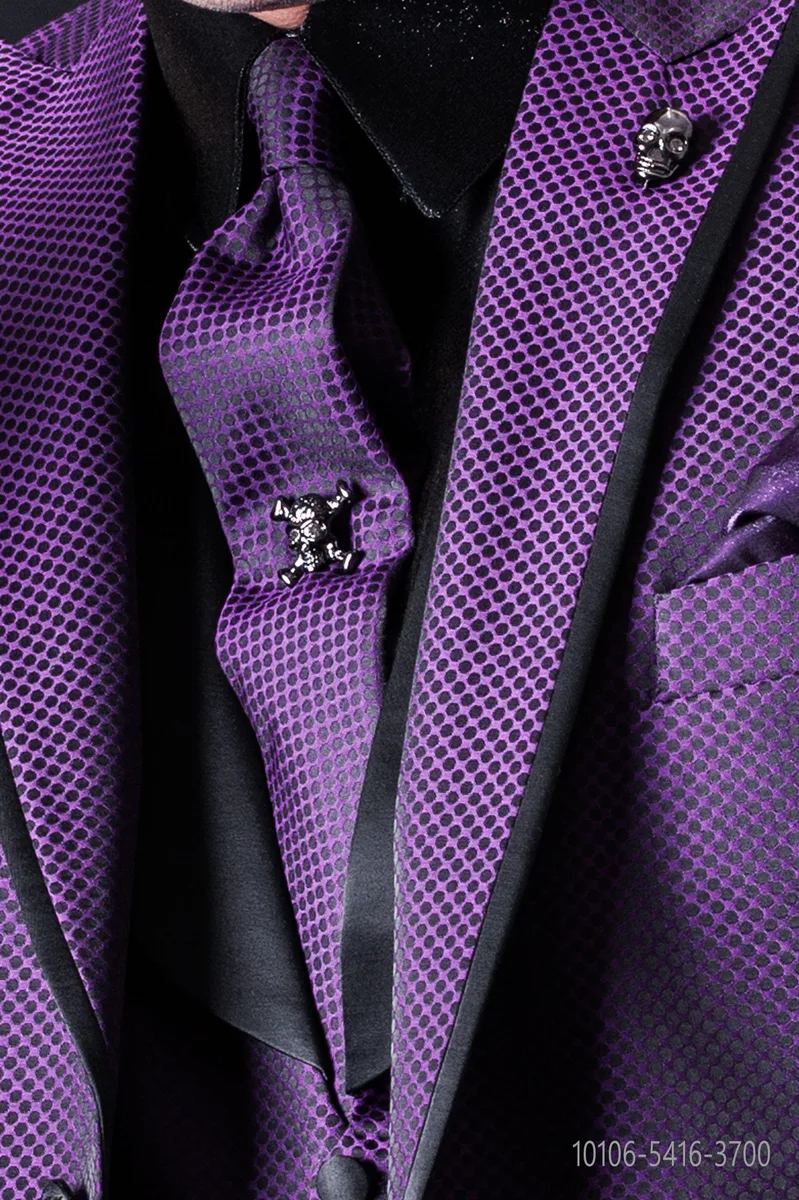 Krawatte schwarz mit violet Mikromuster