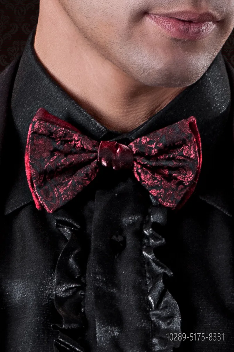Papillon damascato rosso e nero