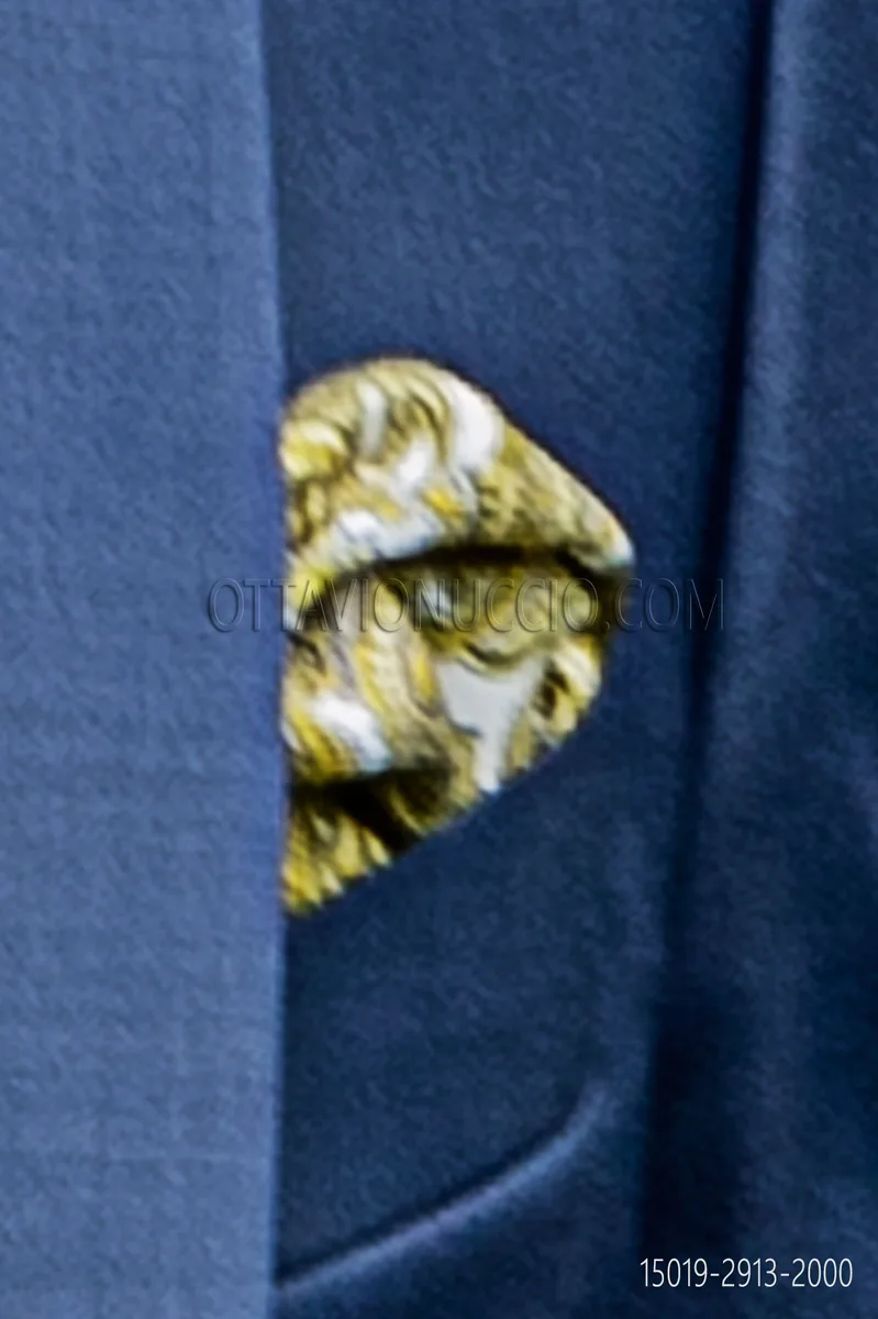 Fazzoletto seta twill stampa cachemire gialla