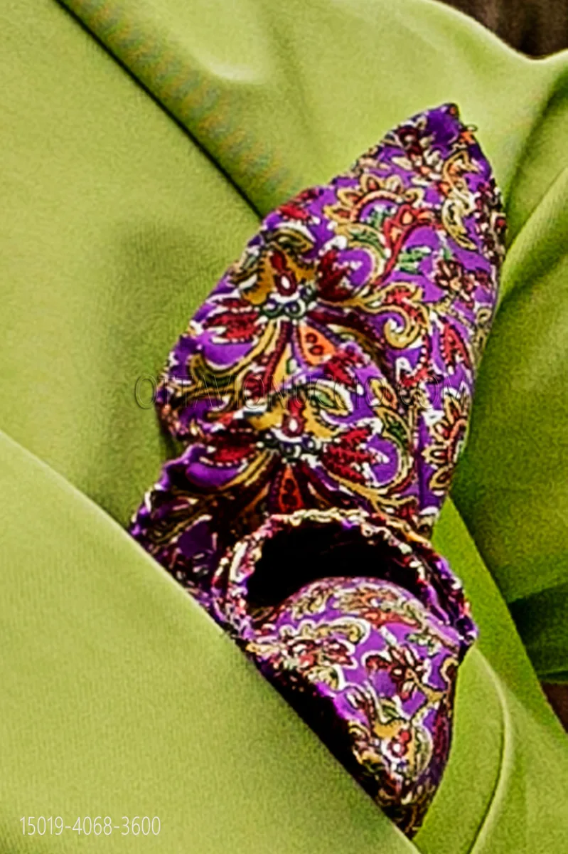 Einstecktuch, violett Paisley-Design, aus reiner Seide