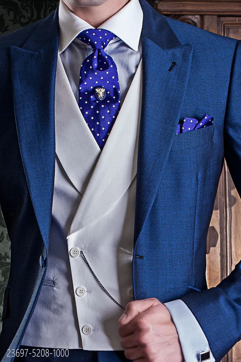 White cotton double-breasted waistcoat
