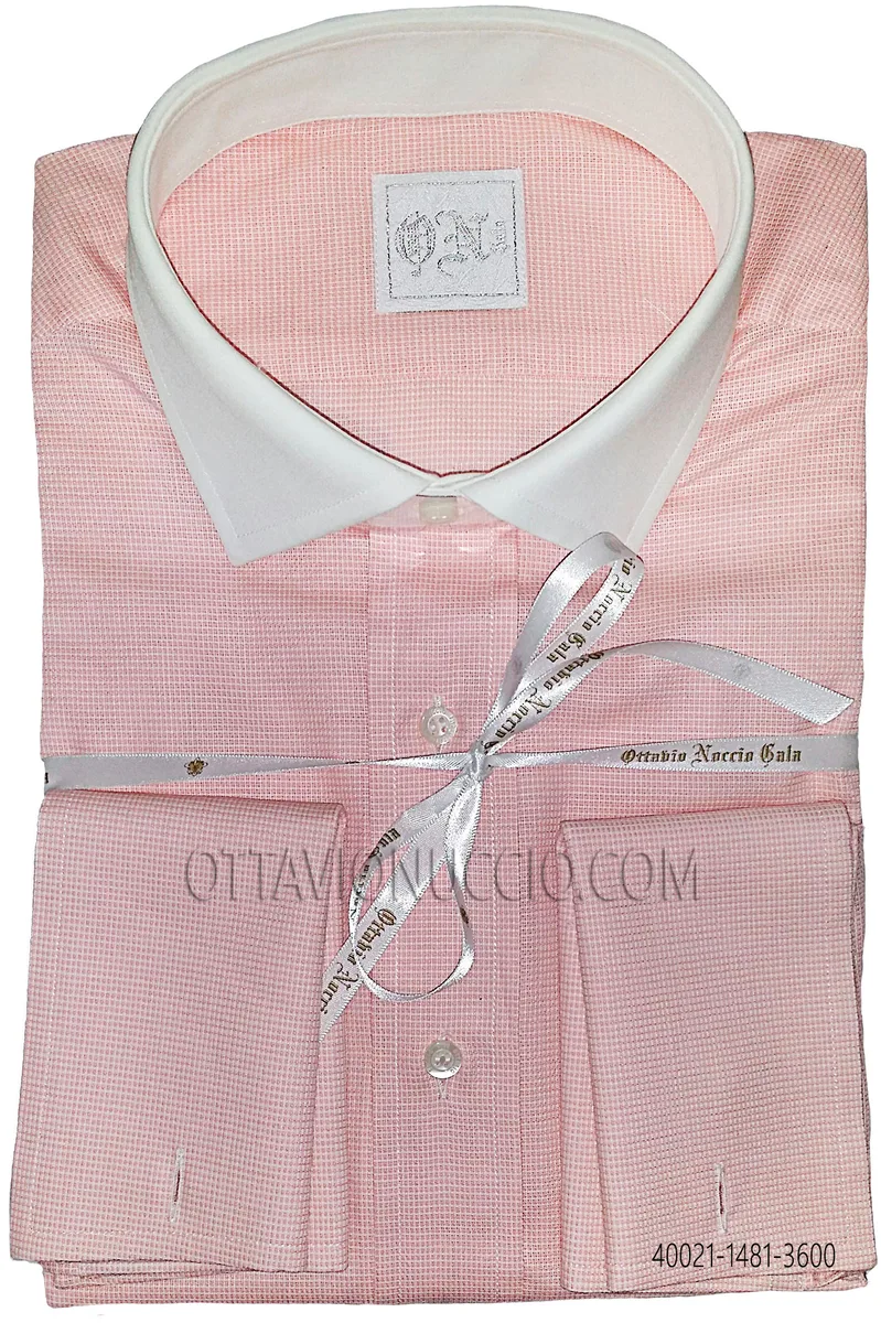 Cotton Shirt with Contrast Collar