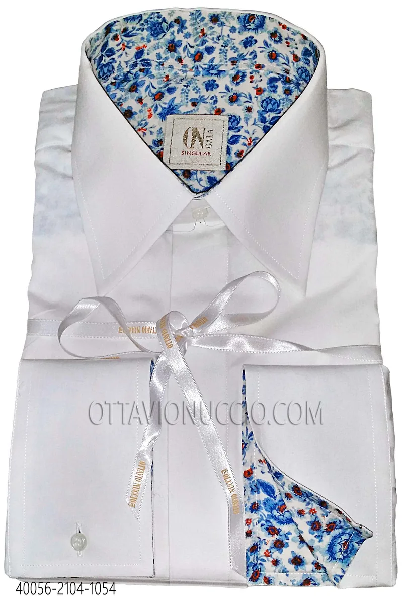 Chemise blanche en coton à contrastes