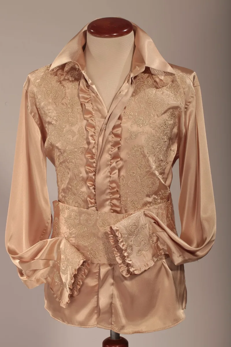 Golden embroidered on gold tone Shirt with Classic Collar