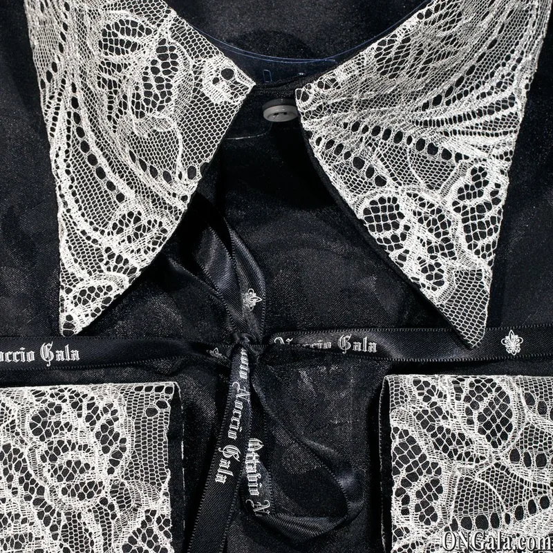 Beige Shirt with Silver-Tone Lace