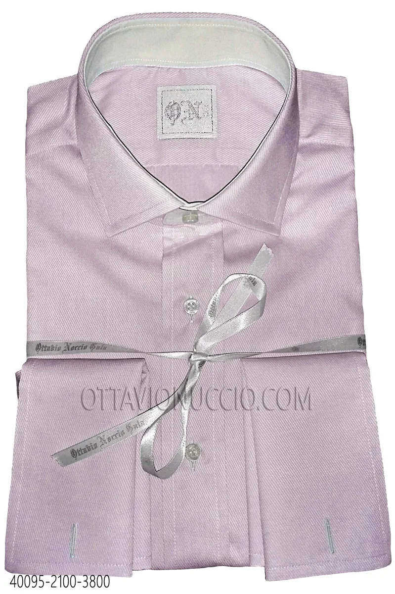 Chemise rose en popeline de coton