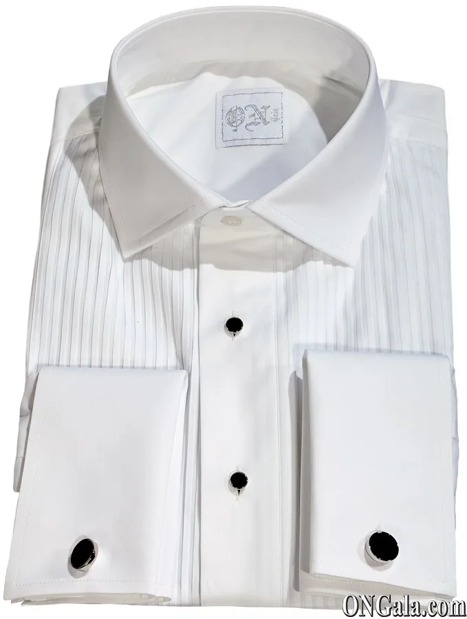 Camicia bianca in cotone con plissé