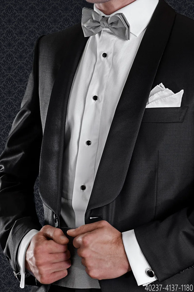 Camicia bianca Tuxedo in cotone con pettorina in Piquet