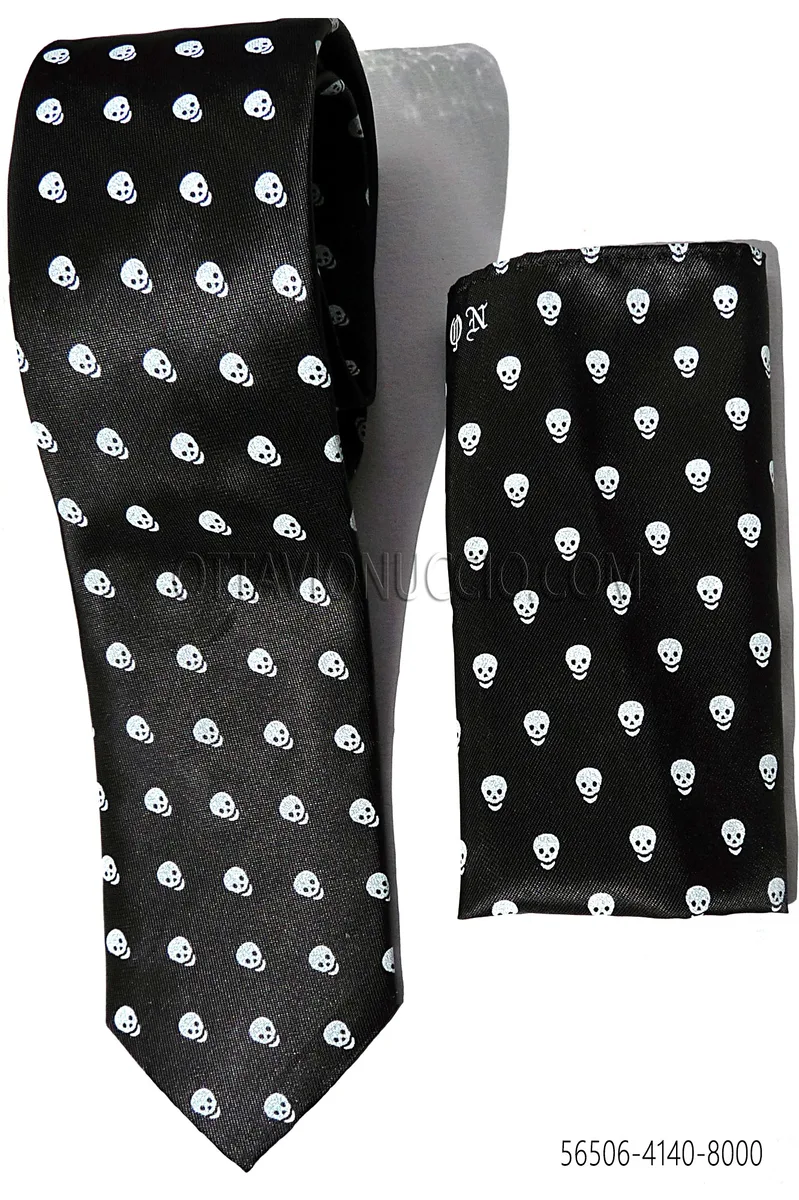 Black Silk 6.5cm Tie and Handkerchief Set