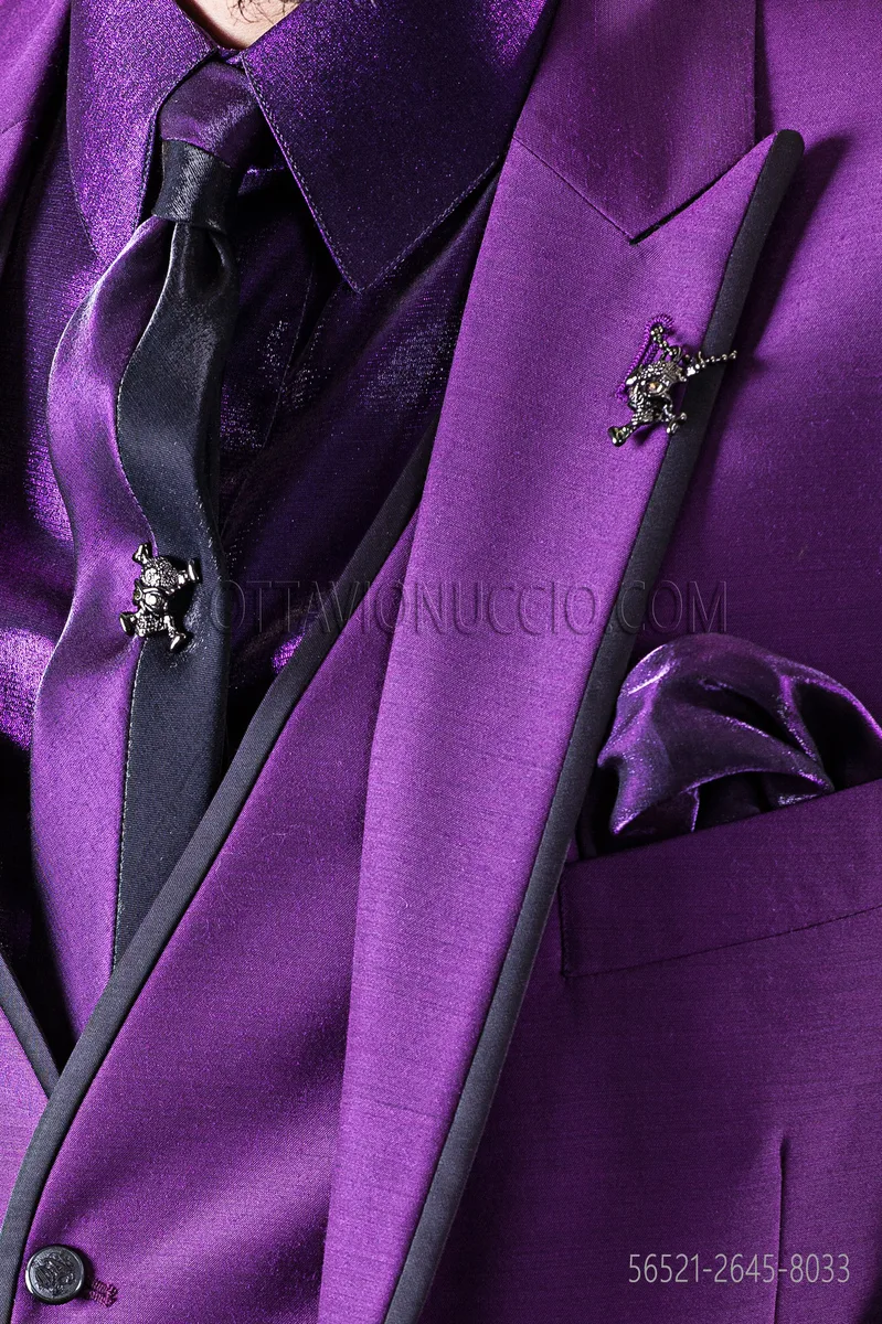 Corbata 6,5 cm bicolor en lúrex con Pañuelo