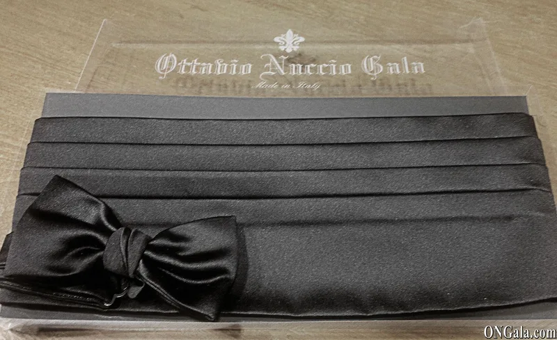 Black Satin Cummerbund and Bow-Tie Set