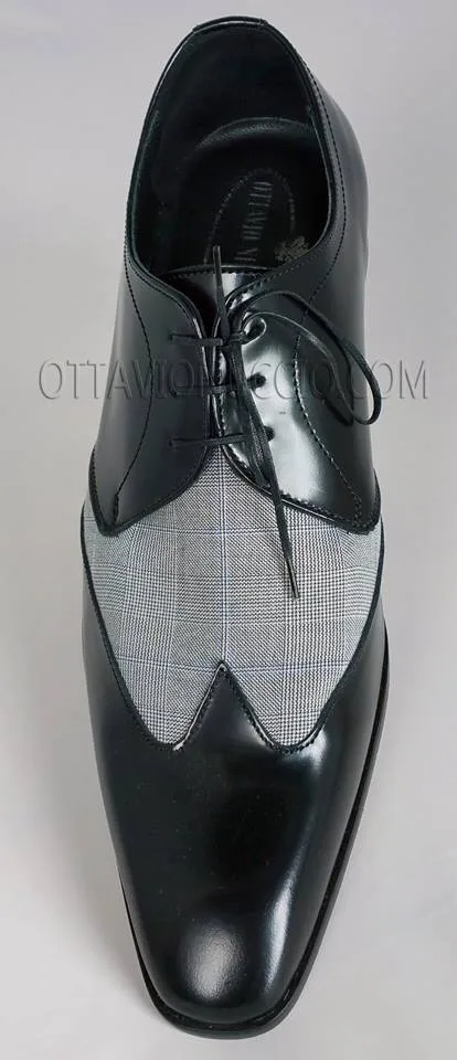 Chaussures à lacet 2 teintes noir - prince de galles gris