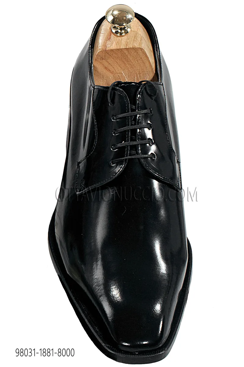 Scarpe stringate pelle spazzolata nera