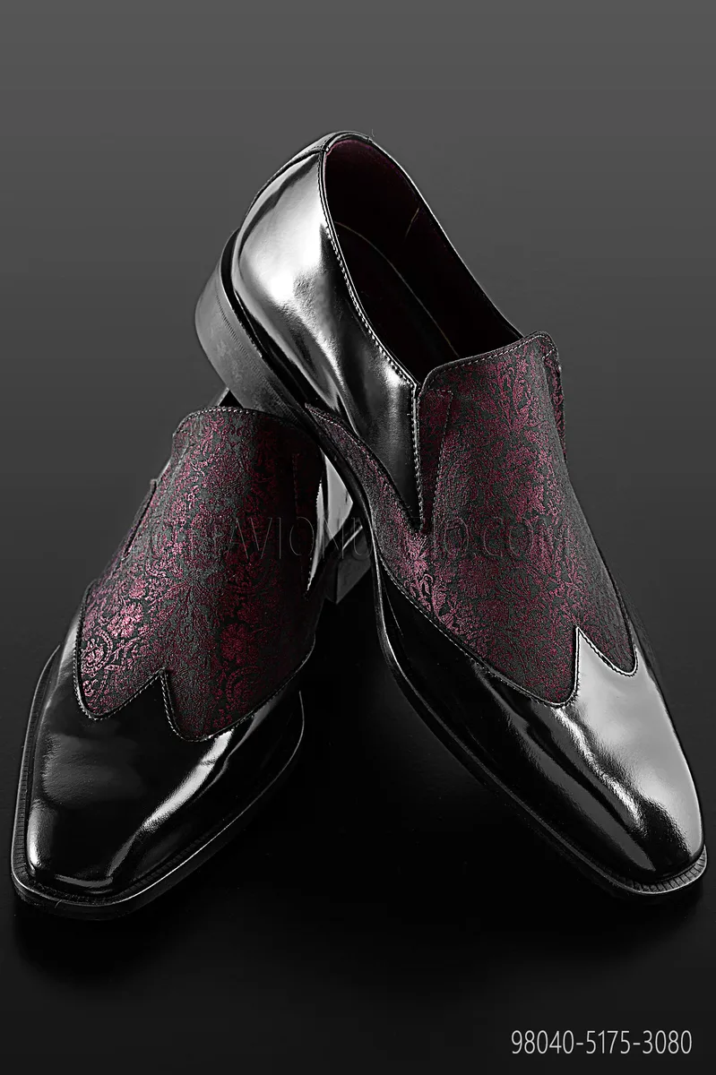Schuhe, zweifarbig, aus schwarzem Leder
