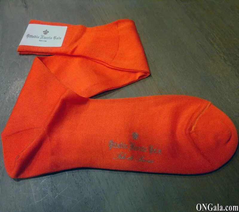 Kniesocken, orange, aus 100% gekämmter Baumwolle