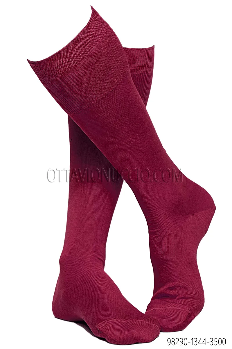 Kniesocken, fuchsie, aus 100% gekämmter Baumwolle