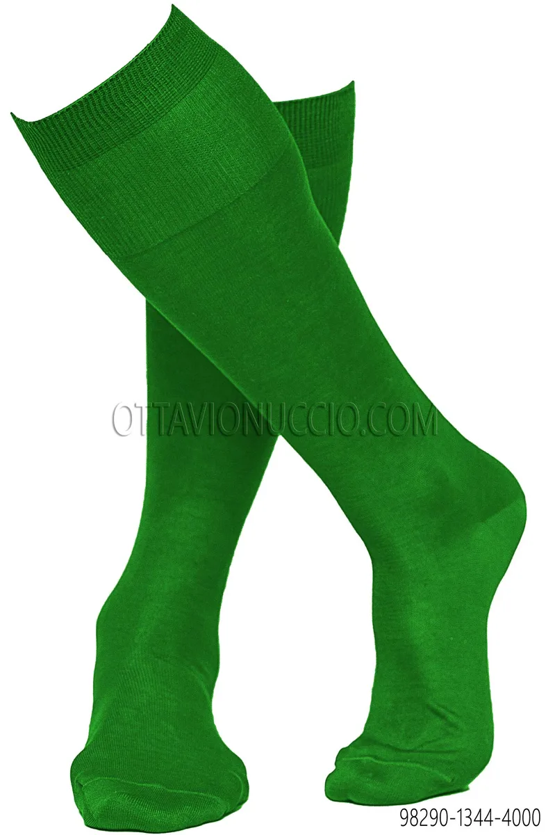 Chaussettes vertes en coton