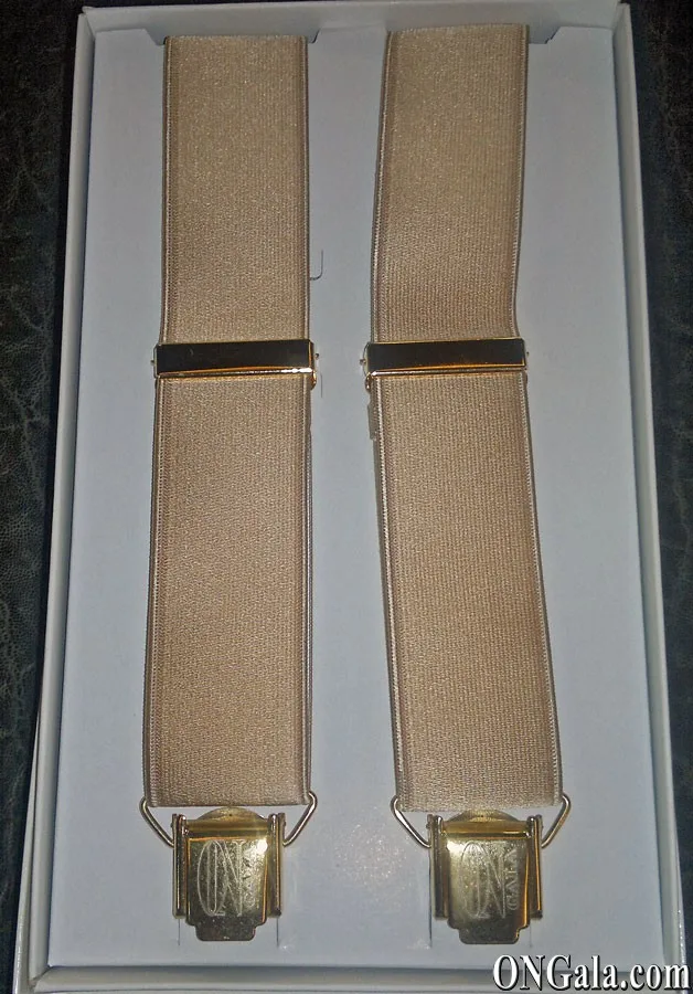 Bretelles dorées ruban élastique satin