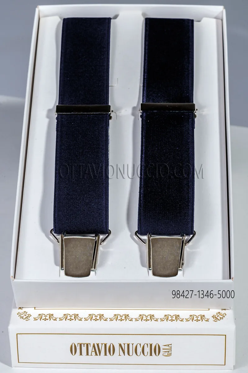 Hosenträger, blau aus elastiche Satin