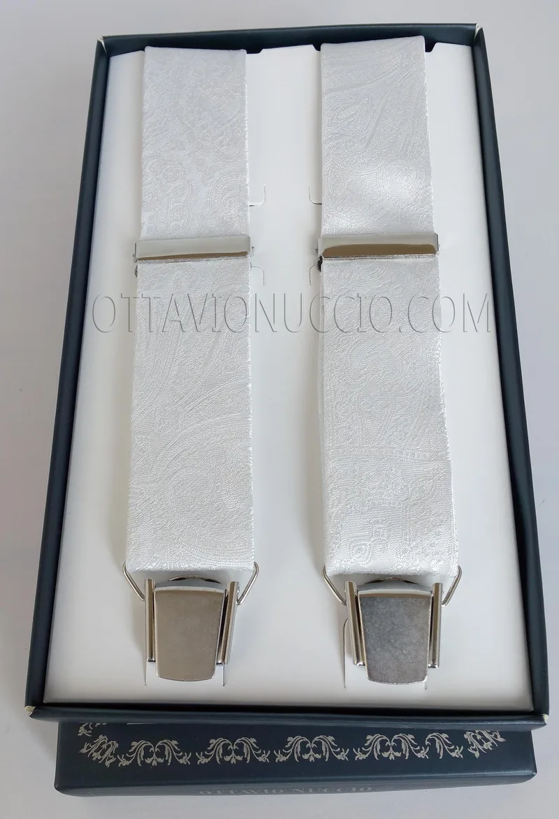 White brocade braces