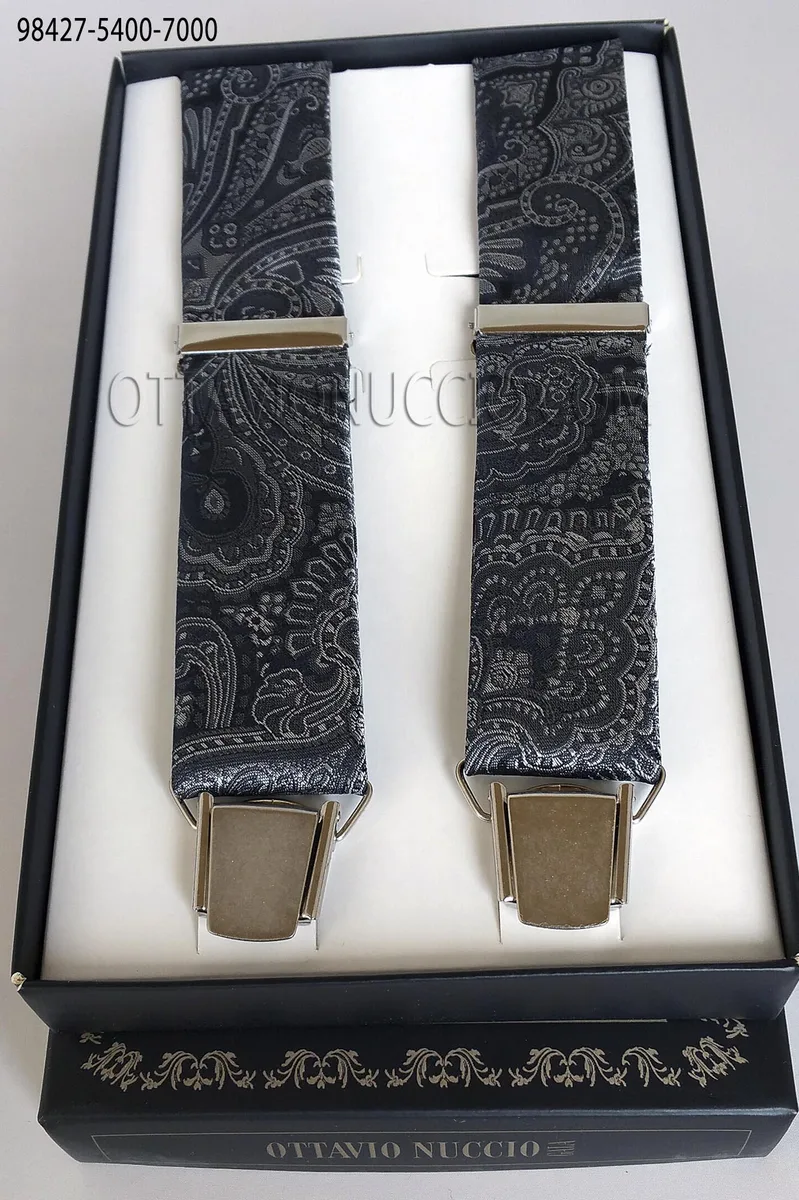 Grey brocade braces