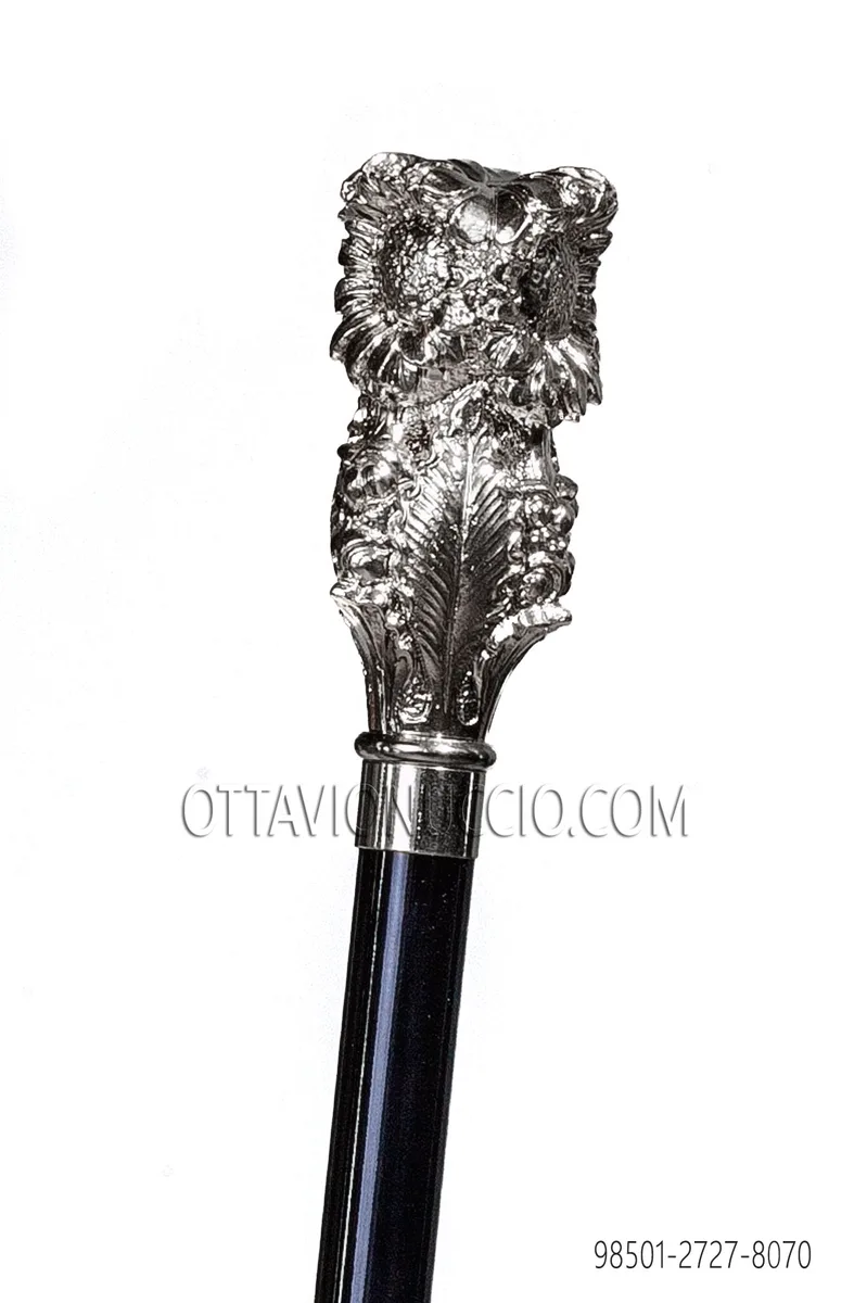 Stock schwarz mit silber Griff
