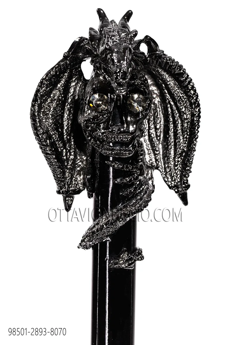 Bastone nero forma drago canna fucile