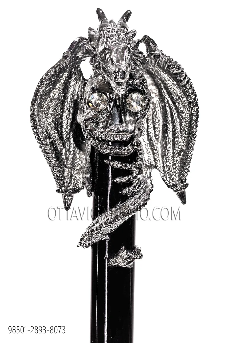 Stock mit silber Drachen-Griff