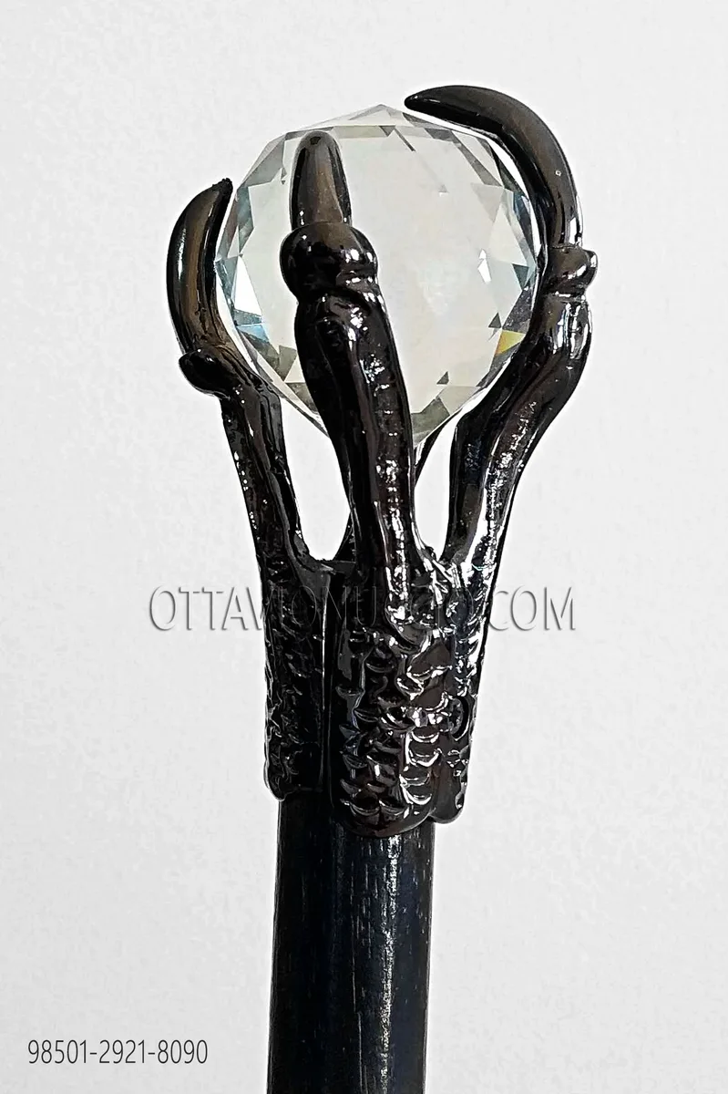 Bastone nero zampa canna fucile sfera crystal
