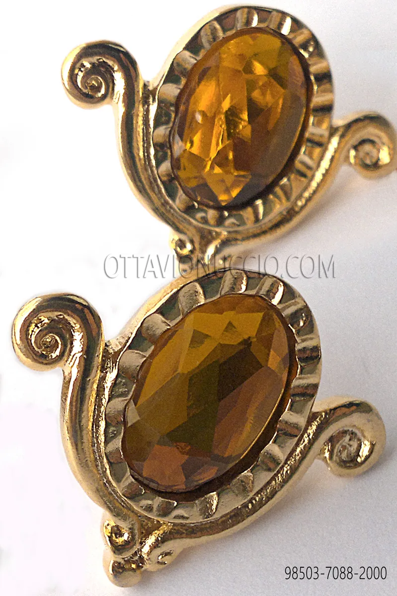 Manschettenknöpfe gold mit crystal Strasssteine