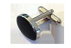 Enamel Oval Cufflinks in Black