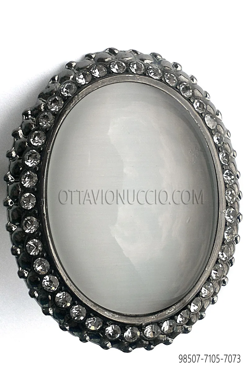 Fermanodo con Cammeo grigio e strass crystal