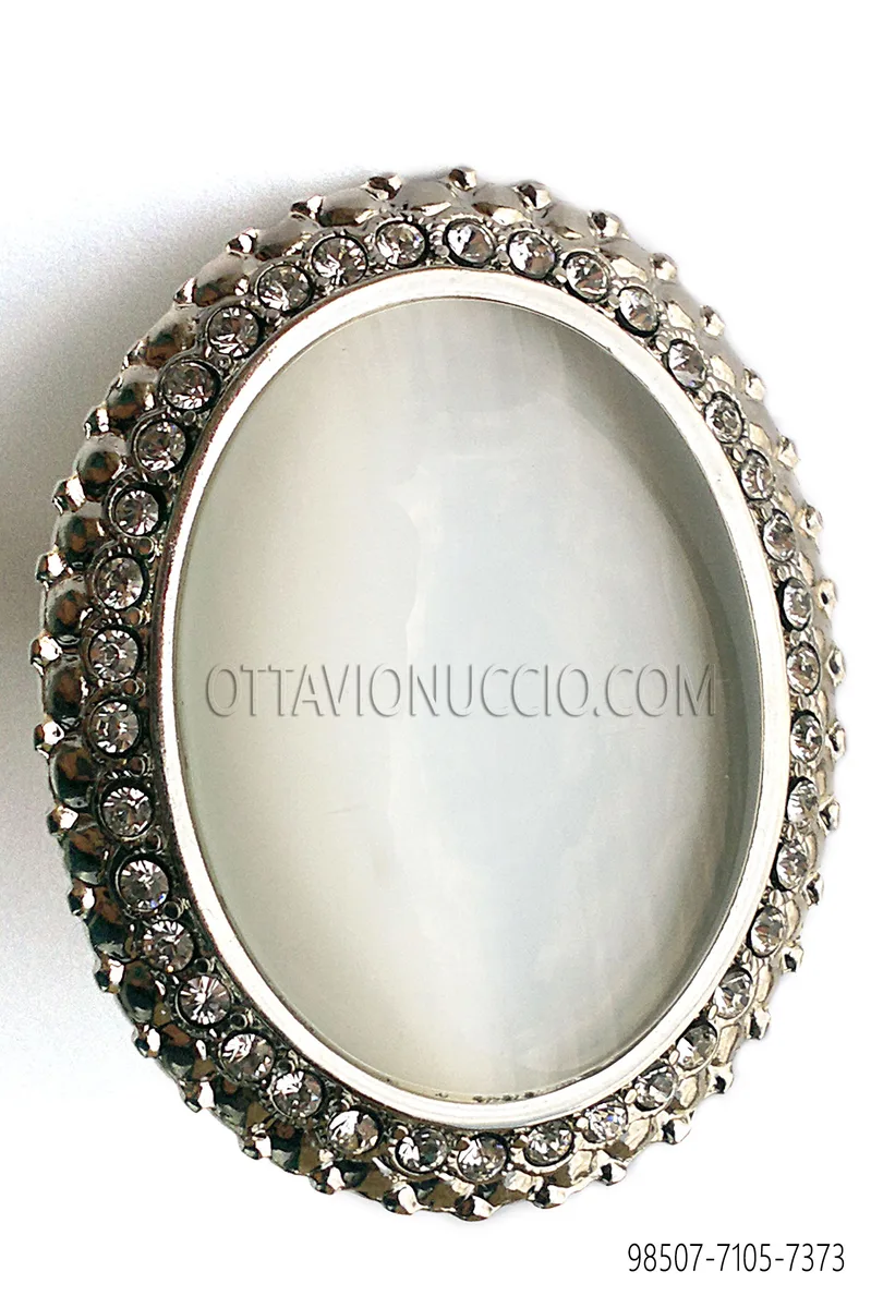 Brosche silber mit Kamee und crystal Strasssteine