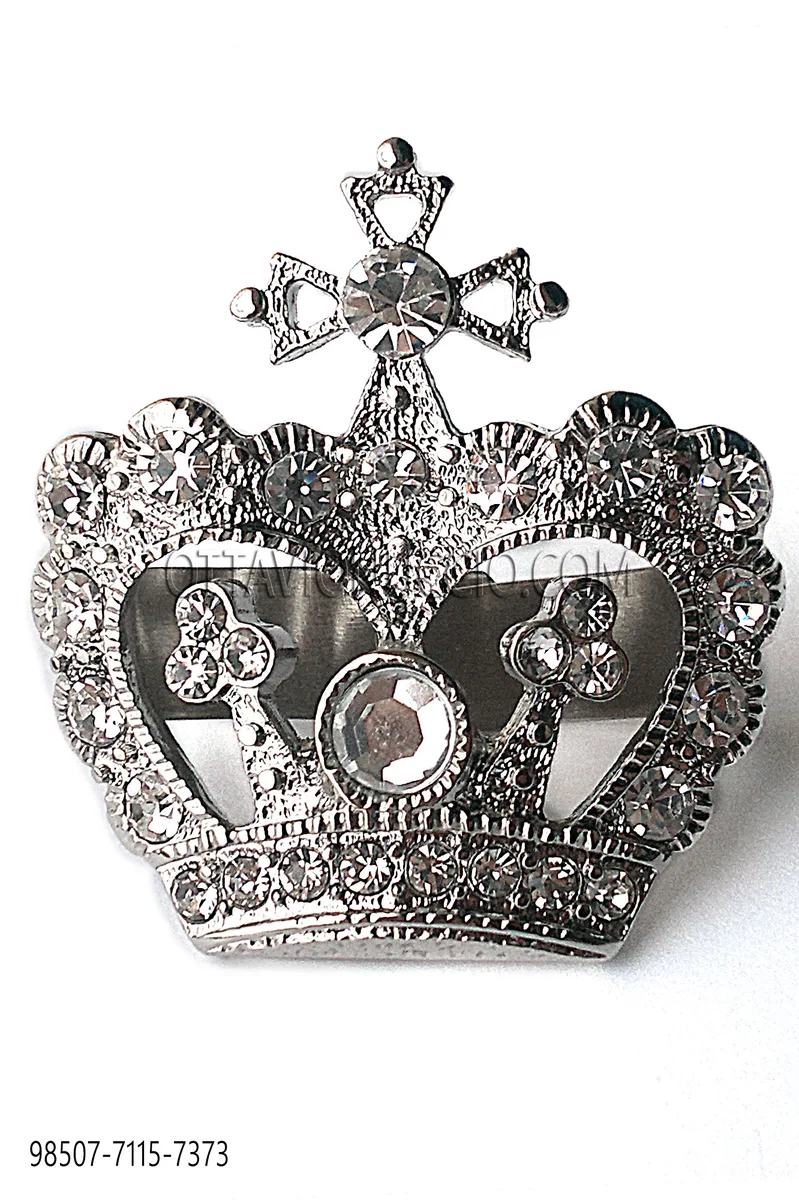 Krone Brosche silber mit crystal Strasssteine