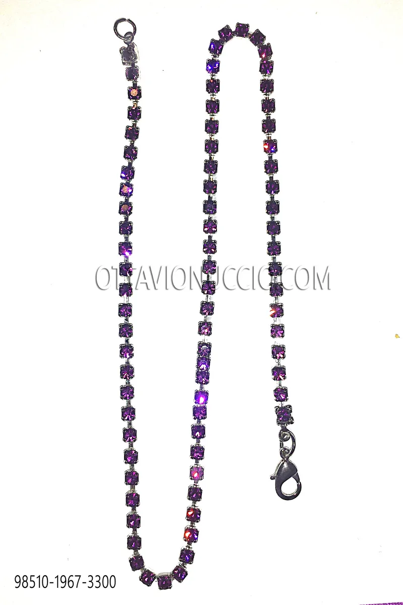 Cadenita nikel con strass viola