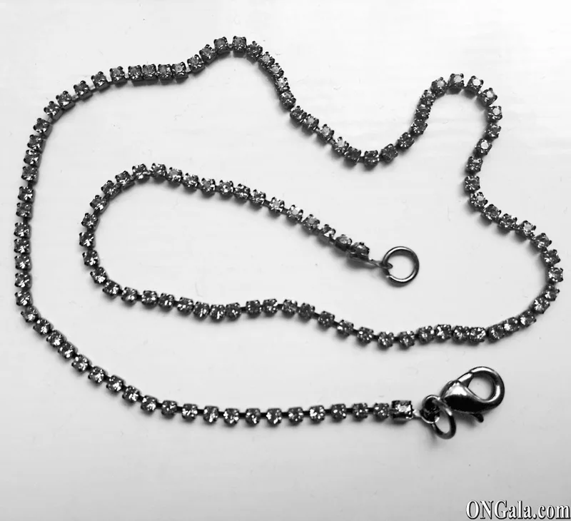 Smoky Grey Diamante Embellished Chain