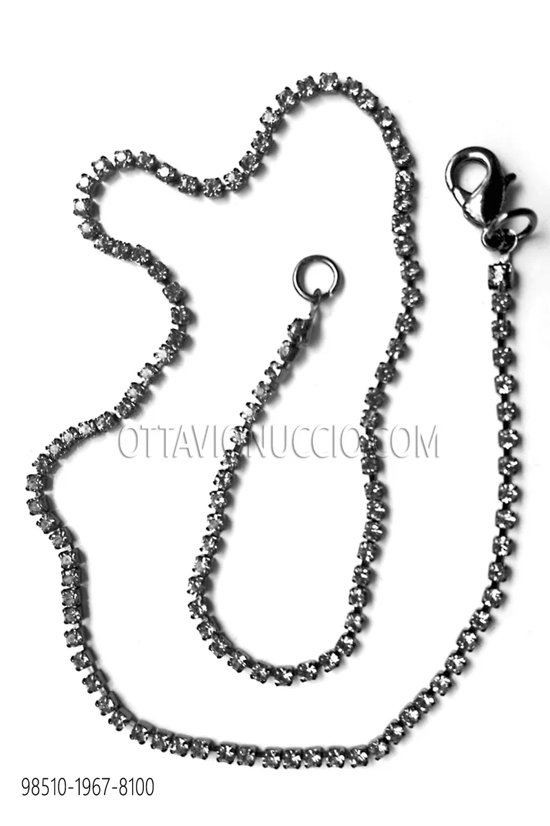 Smoky Grey Diamante Embellished Chain