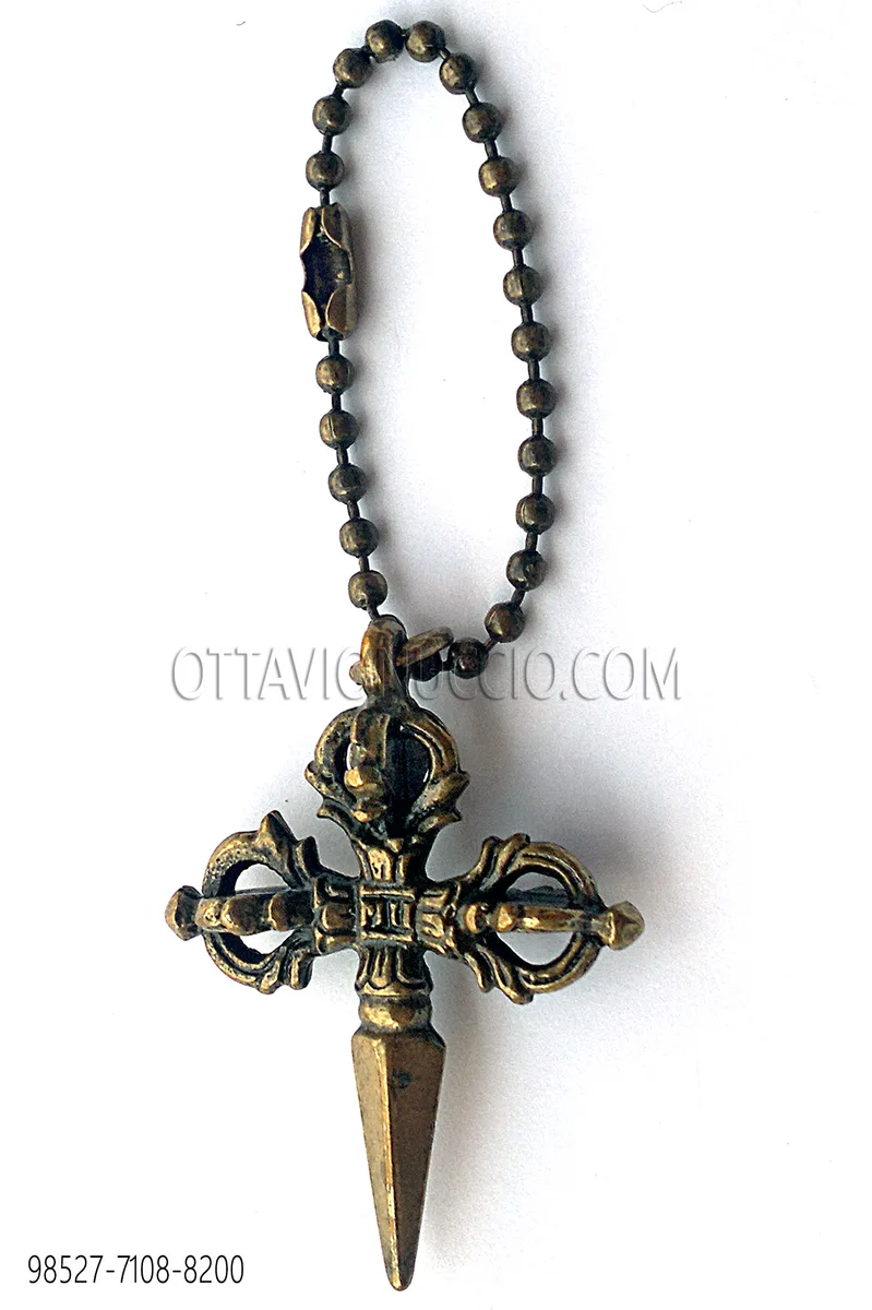 Schmuck-Anhänger für Revers, gold, mit Gotischem Kreuz