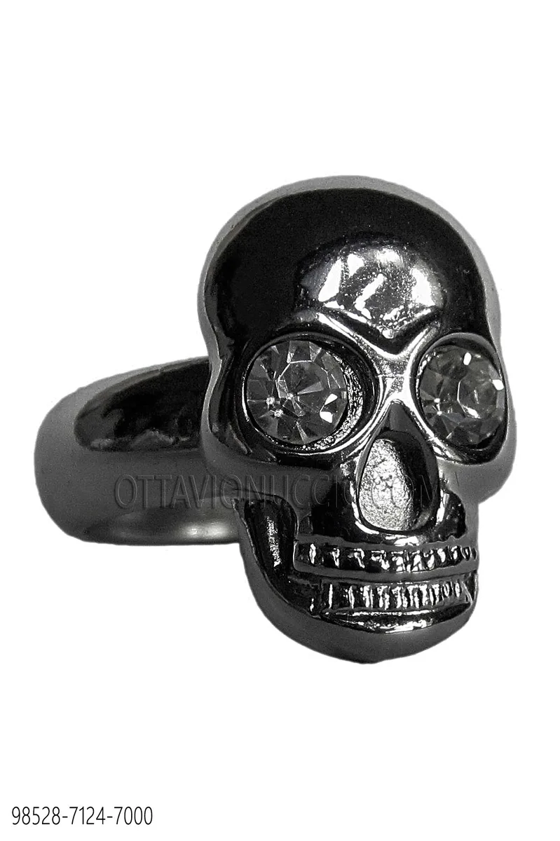 Ring, dunkelsilber, mit Totenkopf