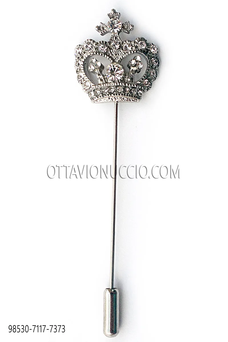 Spillone corona con strass crystal