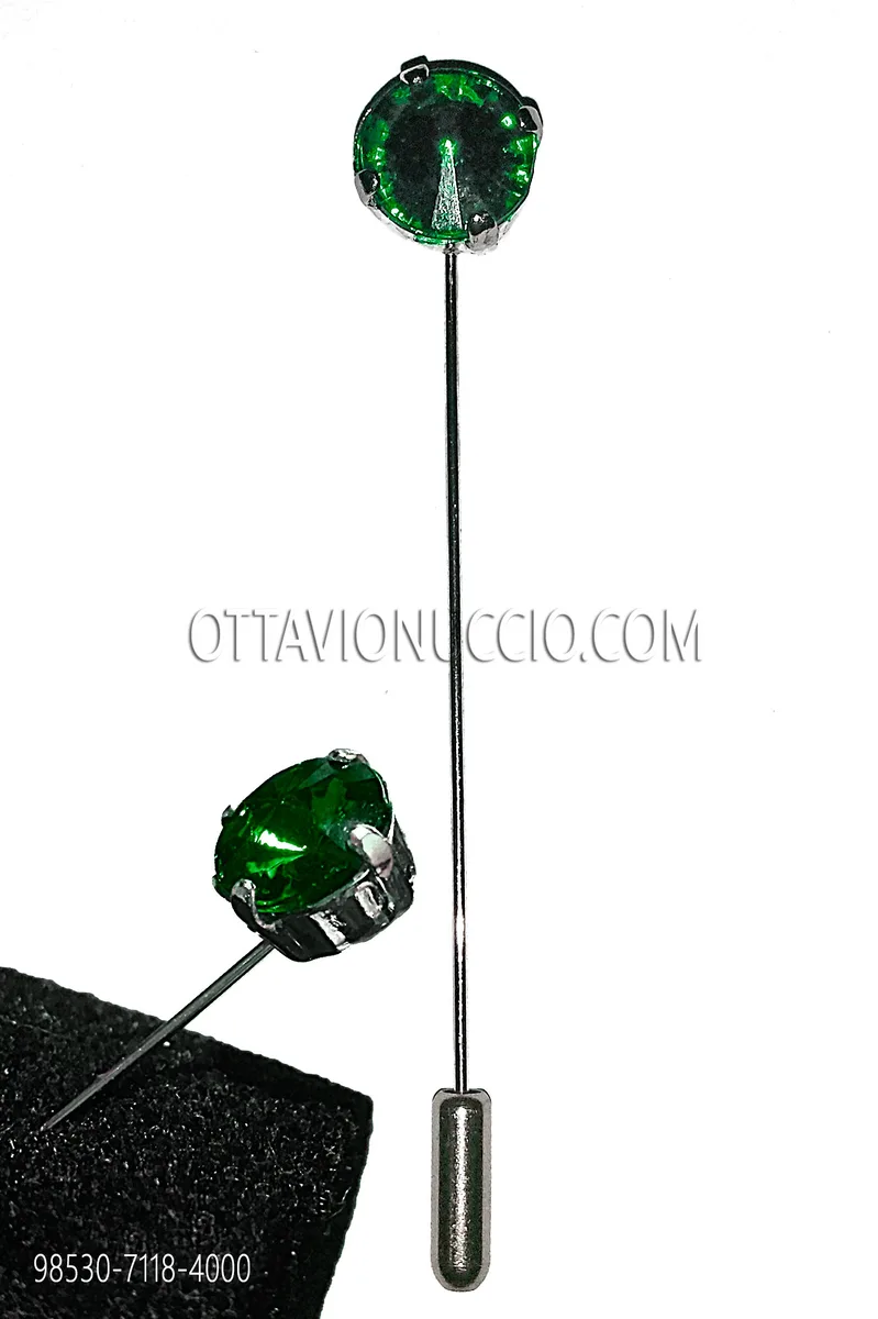 Alfiler piedra verde