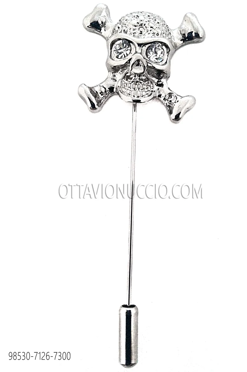 Spillone teschio color argento