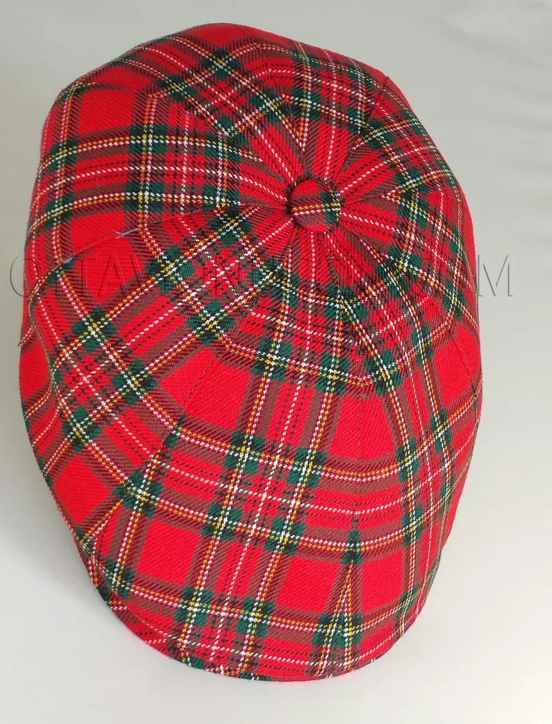 Casquette en tissu tartan rouge