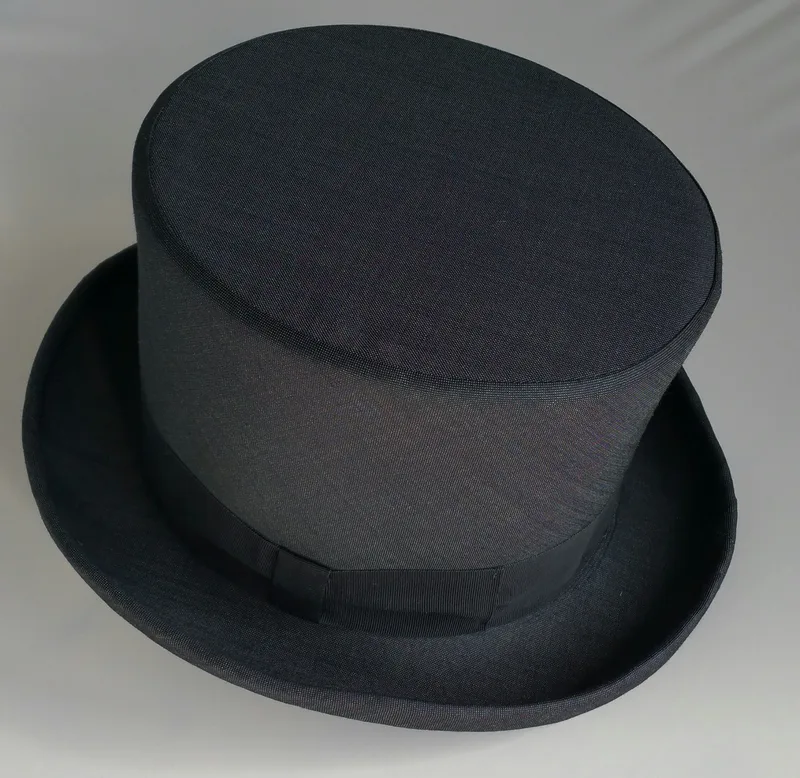 Zylinder Hut aus dunkel graue Wollmischung Stoffe