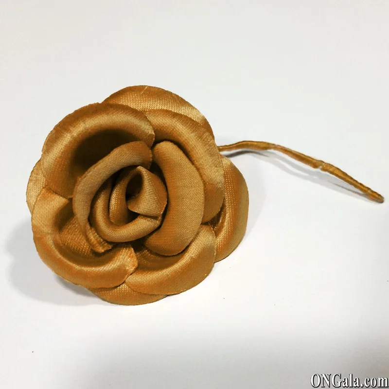 Dark Gold-Tone Satin Flower