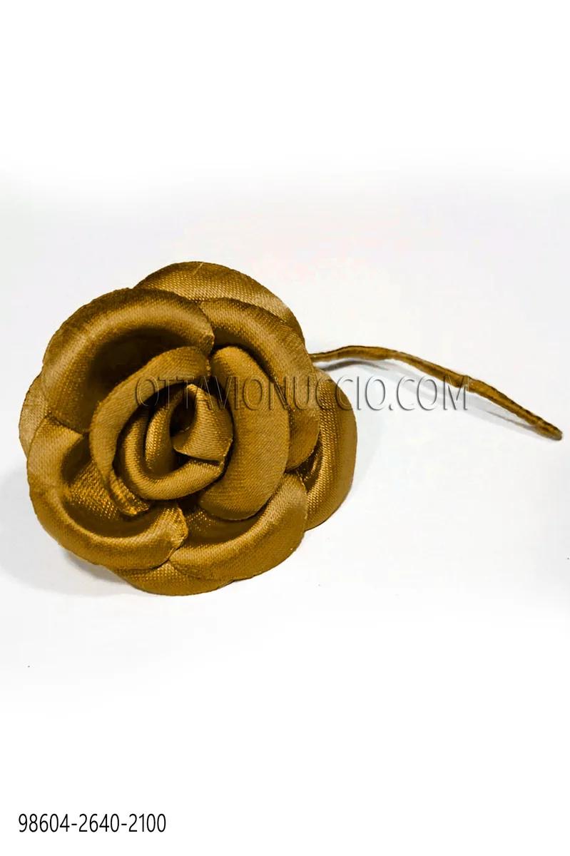 Dark Gold-Tone Satin Flower