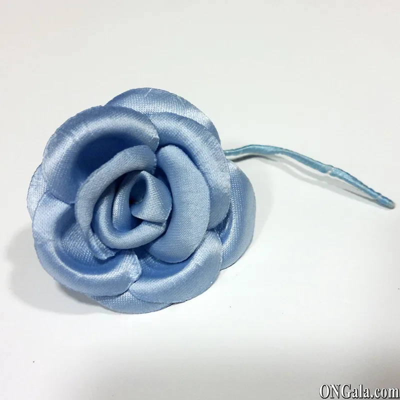 Ansteckblume, blau, aus Satin
