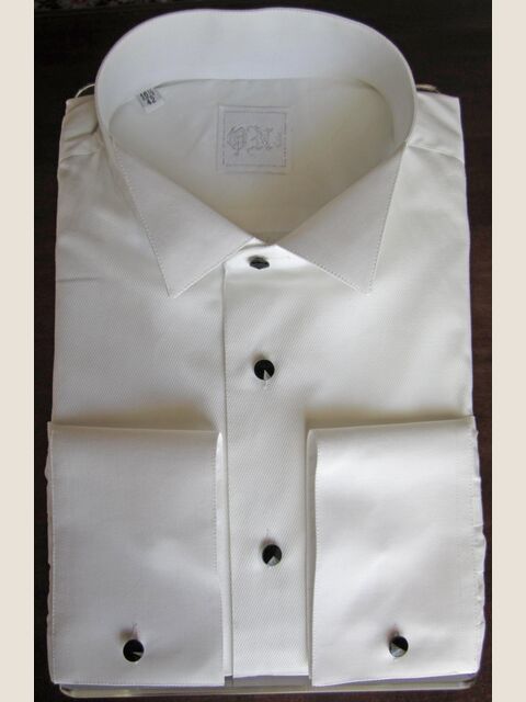 Camicia bianca Tuxedo diplomatica  in cotone con pettorina in Piquet